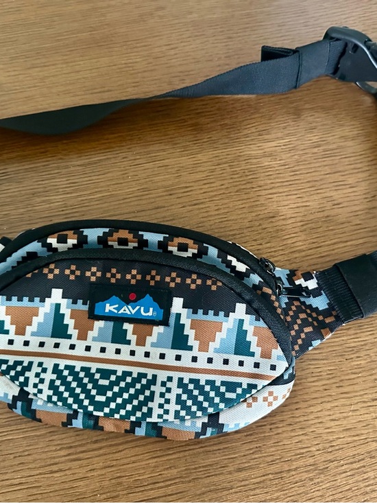 Kavu Other - KAVU Geometric Teal & Brown Sling Bag/ Fanny Pack